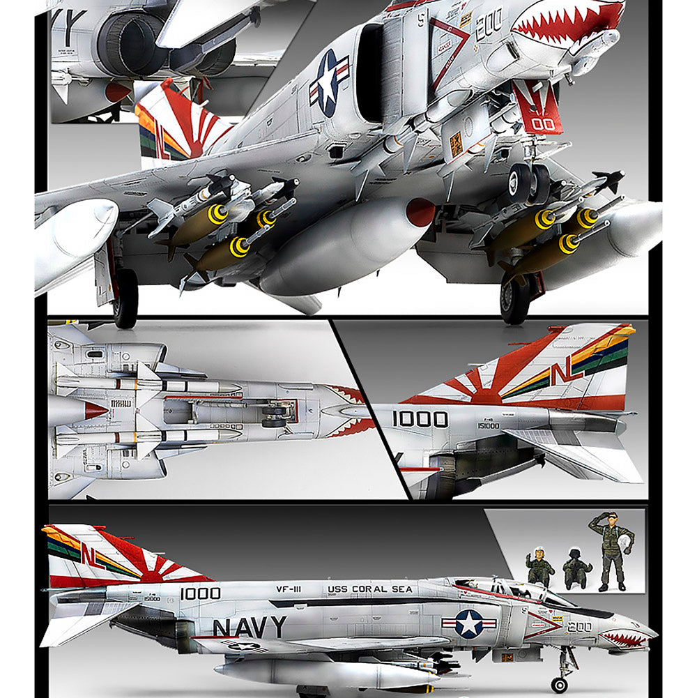 Academy 1/48 USN F-4B "VF-111 Sundowners" #12232 Academy Model kit DIY Assembly Puzzles Military Building Blocks Toy