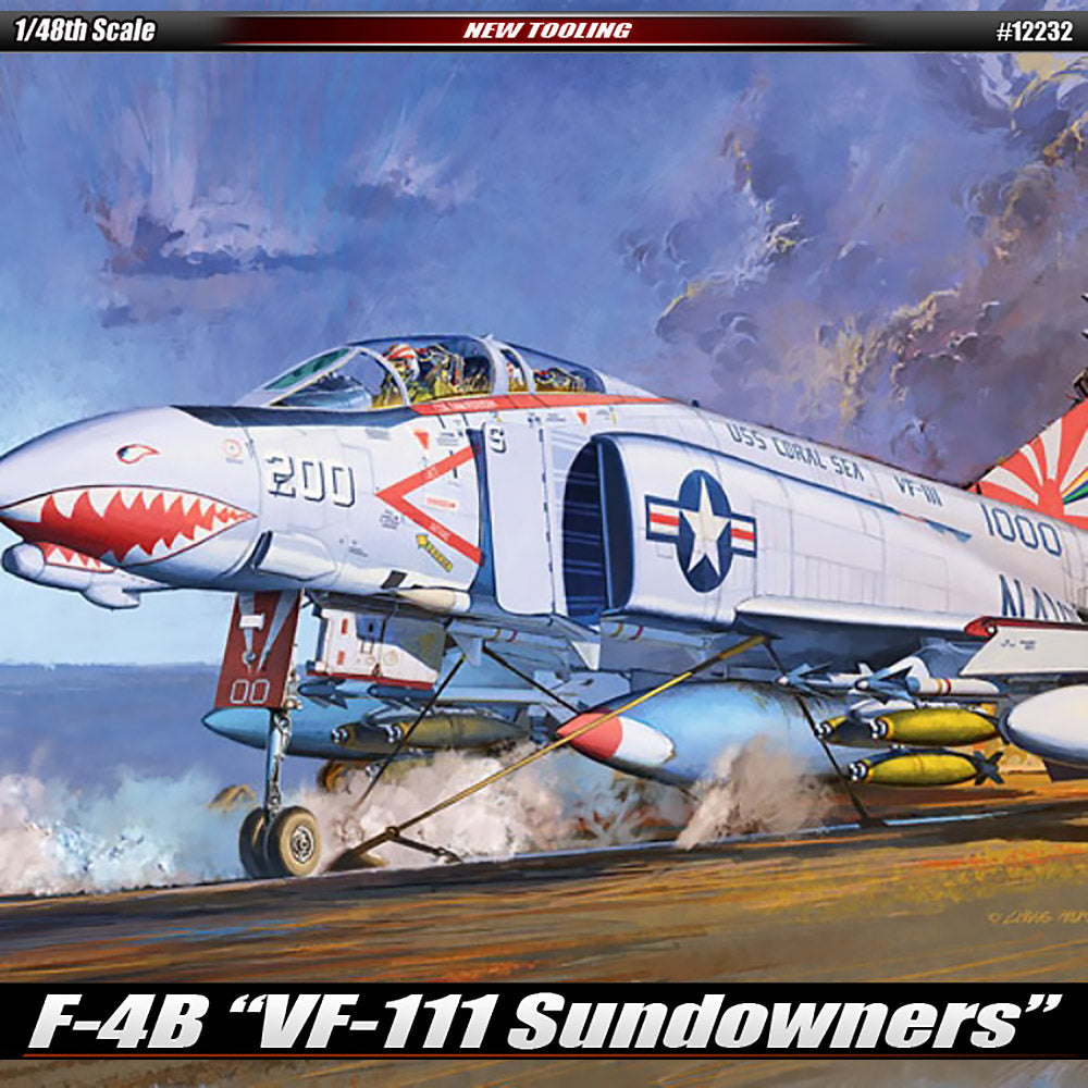 Academy 1/48 USN F-4B "VF-111 Sundowners" #12232 Academy Model kit DIY Assembly Puzzles Military Building Blocks Toy