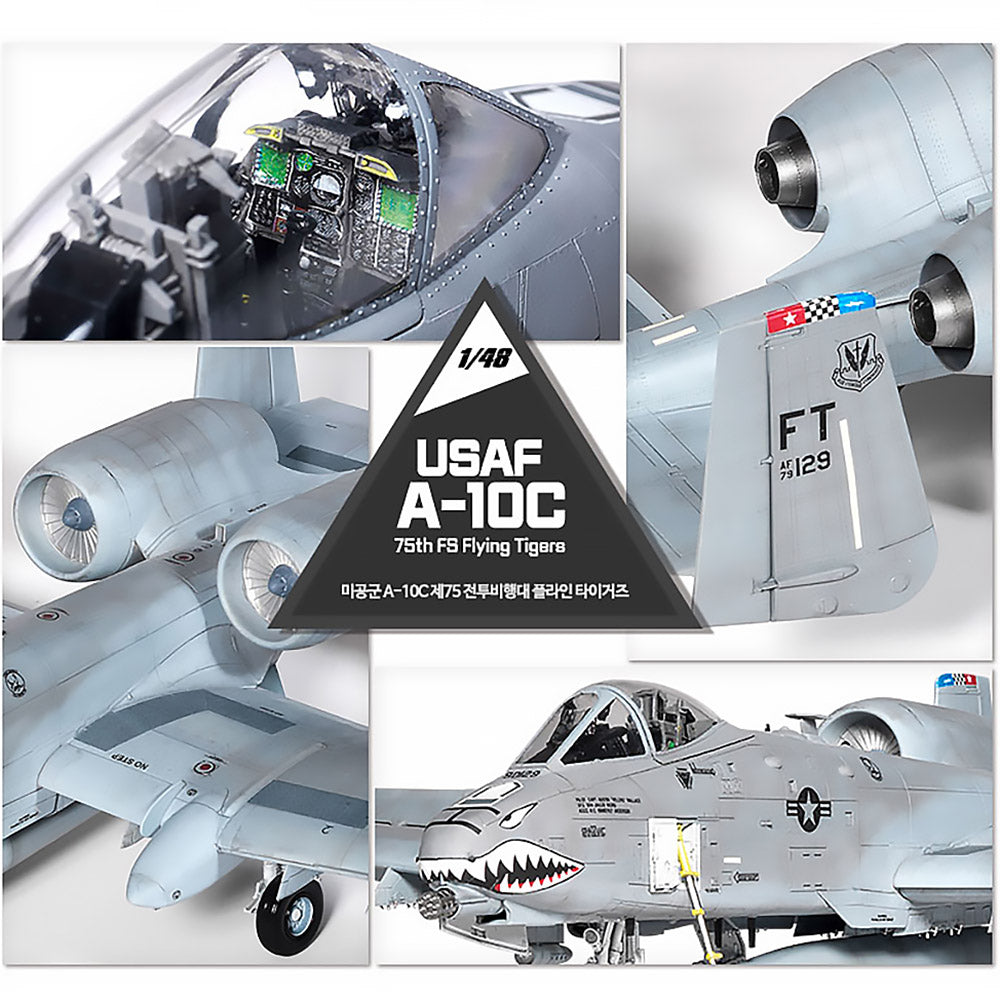 Academy 1/48 USAF A-10C "75th FS Flying Tigers" #12348 Academy Model kit DIY Assembly Puzzles Military Building Blocks Toy