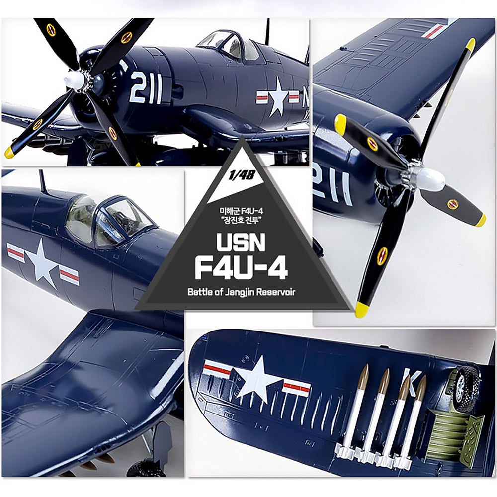 Academy 1/48 USN F4U-4 "Battle of Jangjin Reservoir" #12353 Academy Model kit DIY Assembly Puzzles Military Building Blocks Toy