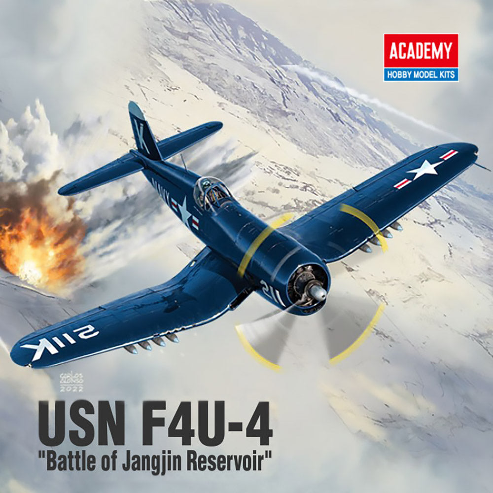 Academy 1/48 USN F4U-4 "Battle of Jangjin Reservoir" #12353 Academy Model kit DIY Assembly Puzzles Military Building Blocks Toy