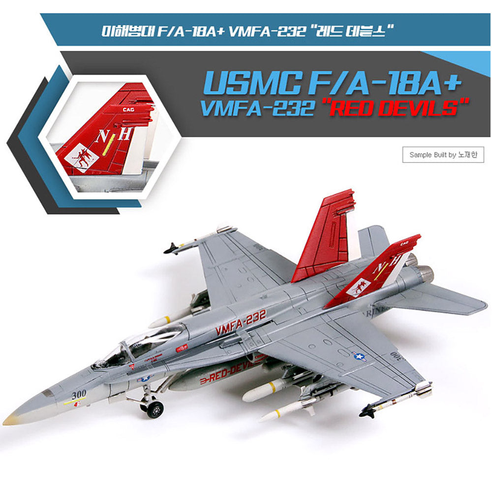 Academy 1/144 USMC F/A-18A+ Hornet VMFA-232 Red Devils #12627 Model kit DIY Assembly Puzzles Military Building Blocks Toy