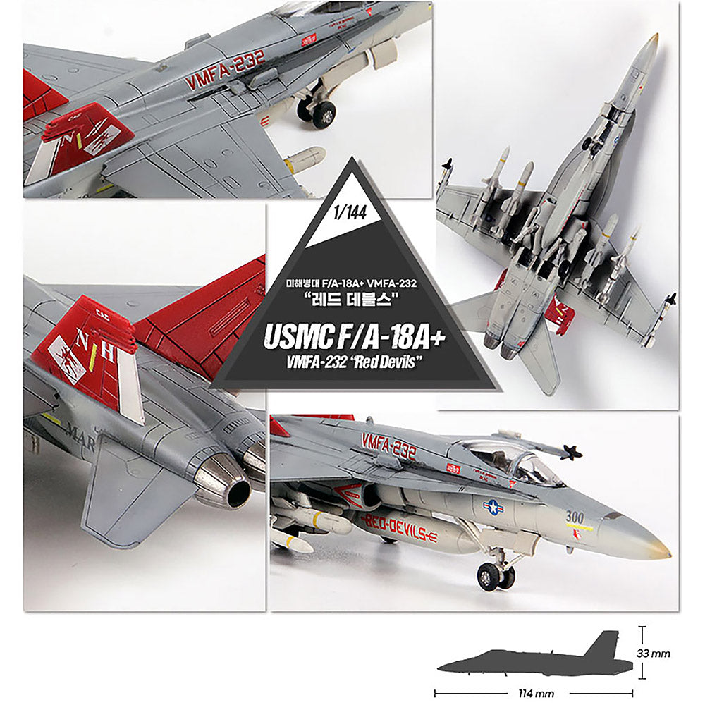 Academy 1/144 USMC F/A-18A+ Hornet VMFA-232 Red Devils #12627 Model kit DIY Assembly Puzzles Military Building Blocks Toy