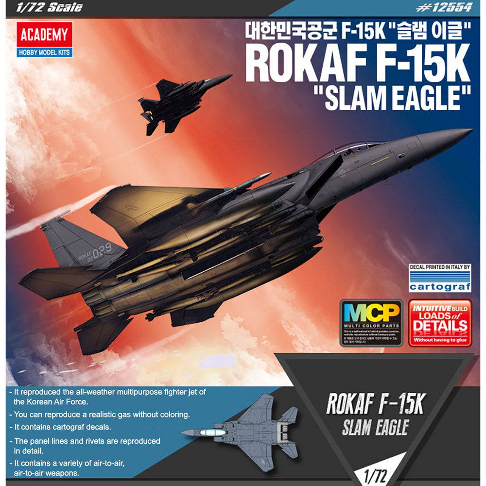 Academy 1/72 ROKAF F-15K SLAM EAGLE #12554 Academy Model kit DIY Assembly Puzzles Military Building Blocks Toy