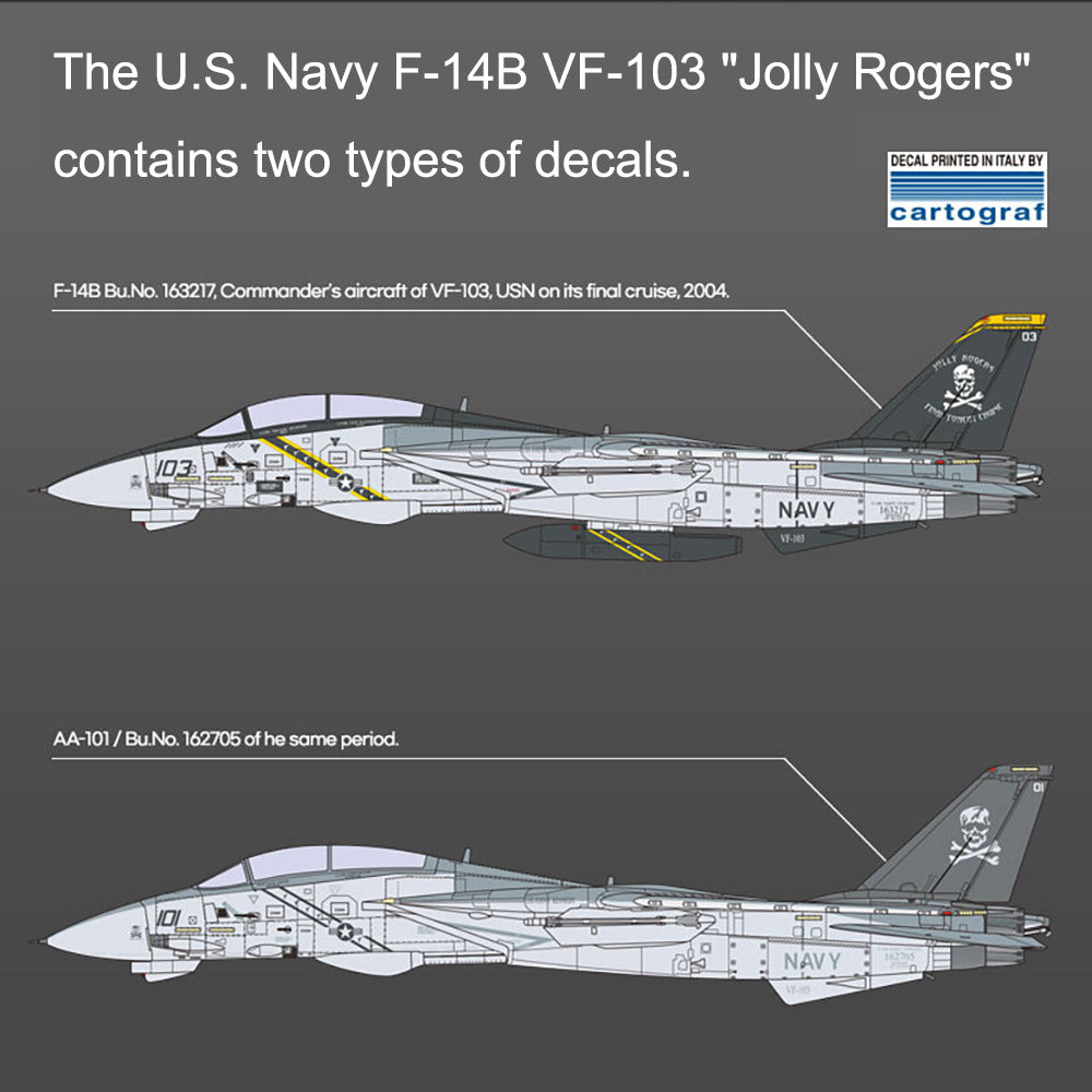 Academy 1/72 U.S. Navy F-14B VF-103 Jolly Rogers #12578 Academy Model kit DIY Assembly Puzzles Military Building Blocks Toy