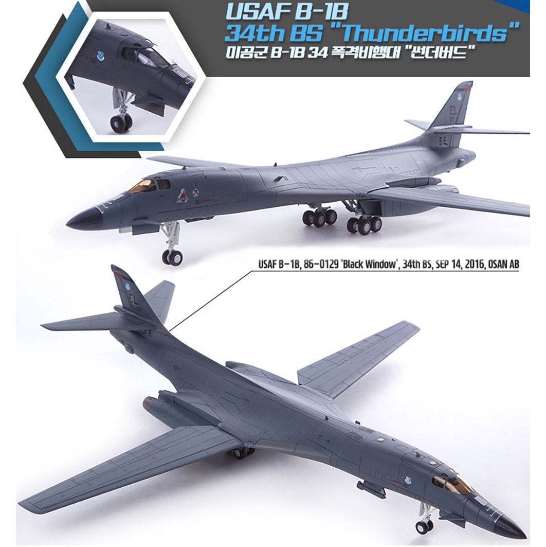 Academy 1/144 U.S. Air Force B-1B 34th BS Thunderbird #12620 Academy Model kit DIY Assembly Puzzles Military Building Blocks Toy