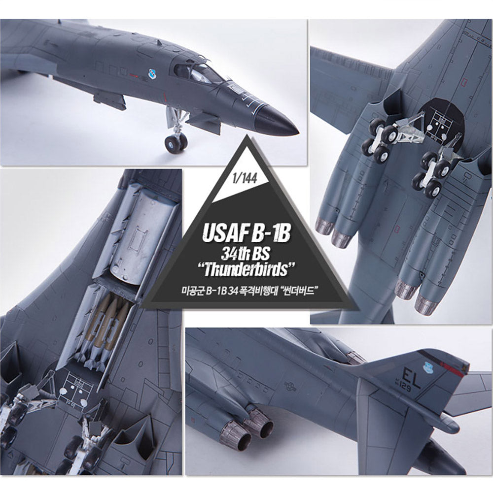 Academy 1/144 U.S. Air Force B-1B 34th BS Thunderbird #12620 Academy Model kit DIY Assembly Puzzles Military Building Blocks Toy