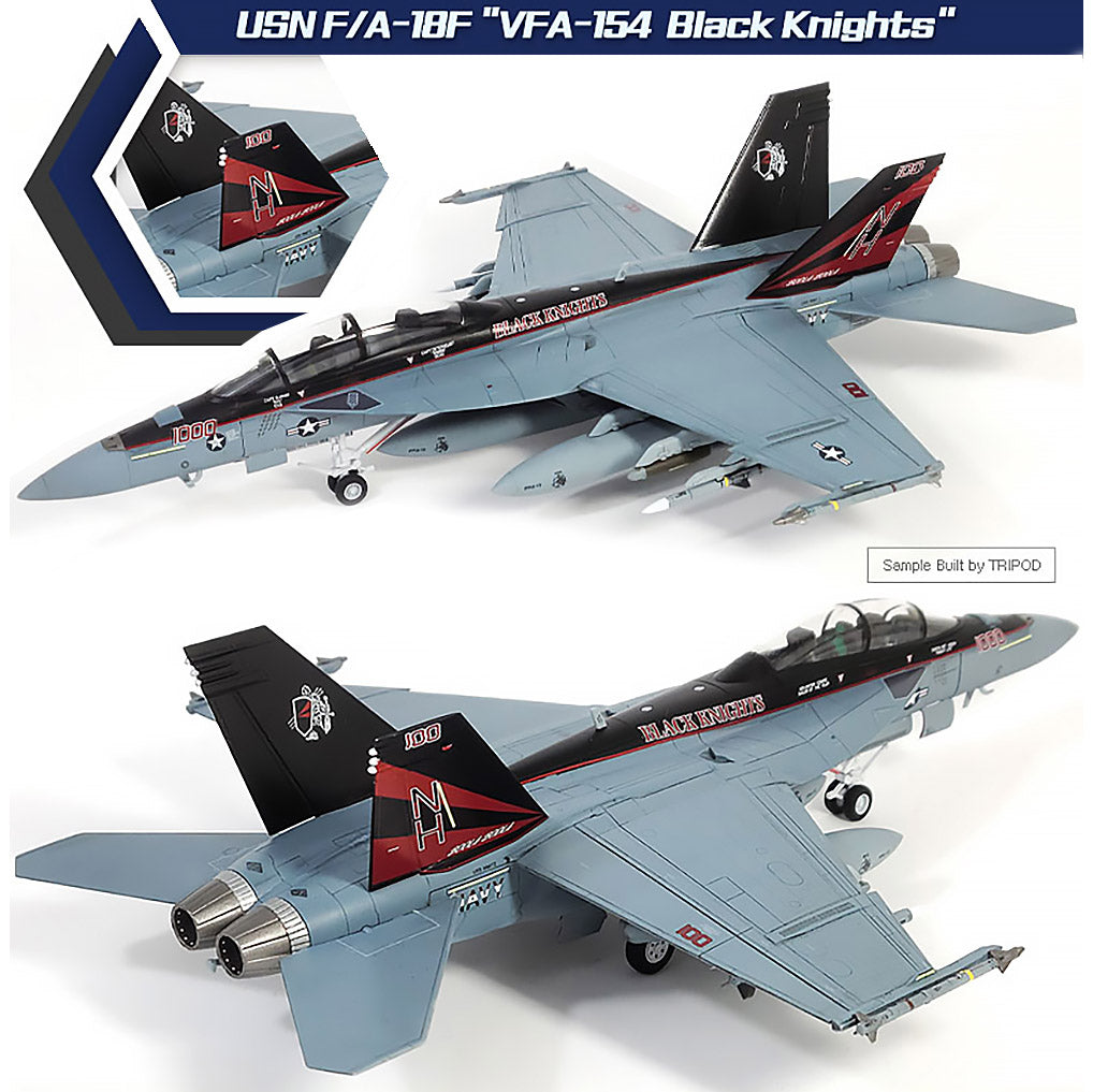 Academy 1/72 USN F/A-18F VFA-154 Black Knights #12577 Academy Model kit DIY Assembly Puzzles Military Building Blocks Toy