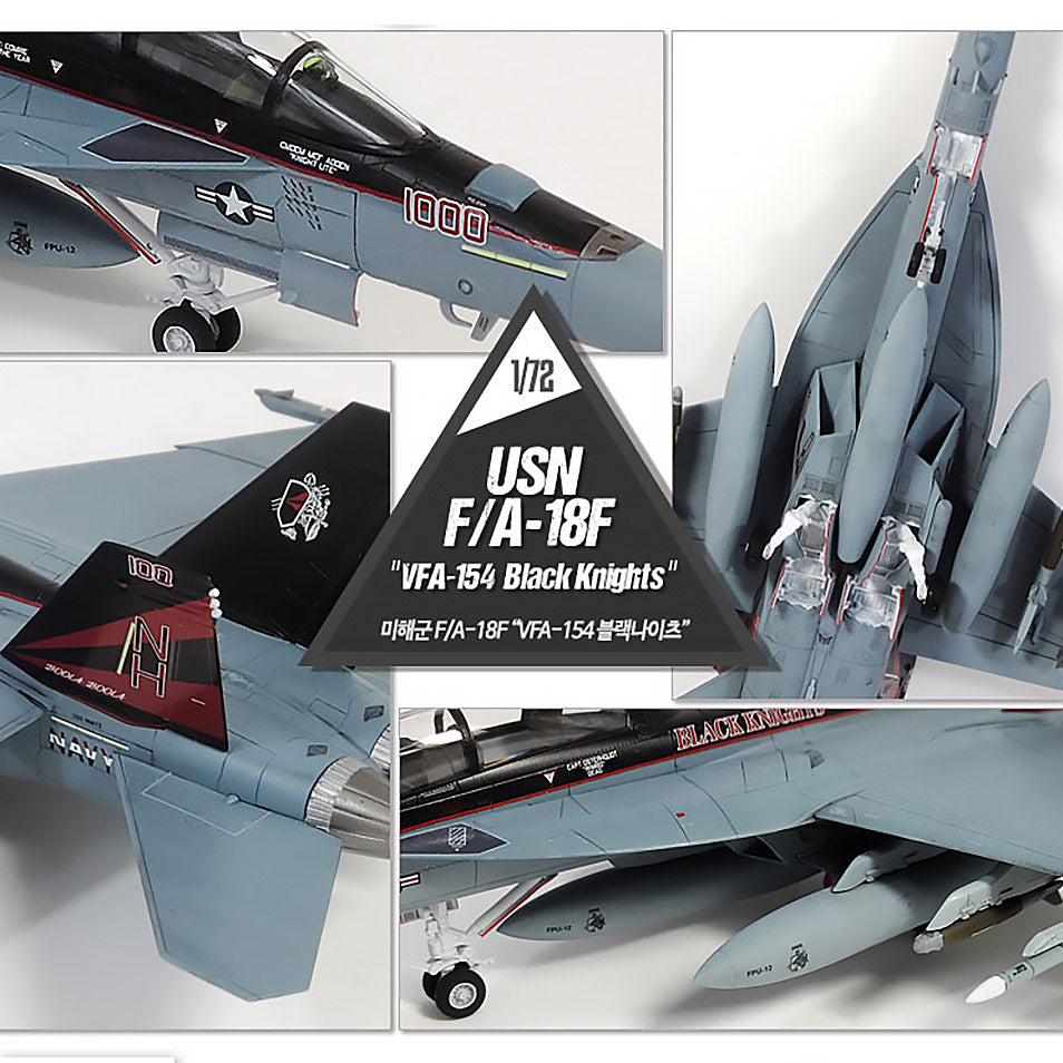 Academy 1/72 USN F/A-18F VFA-154 Black Knights #12577 Academy Model kit DIY Assembly Puzzles Military Building Blocks Toy