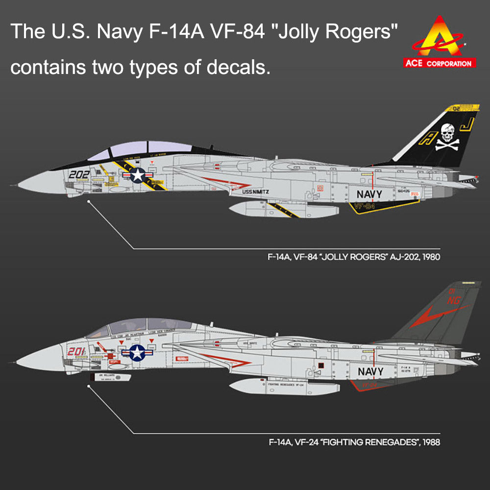 Academy 1/144 U.S. Navy F-14A VF-84 Jolly Rogers #12626 Model kit DIY Assembly Puzzles Military Building Blocks Toy