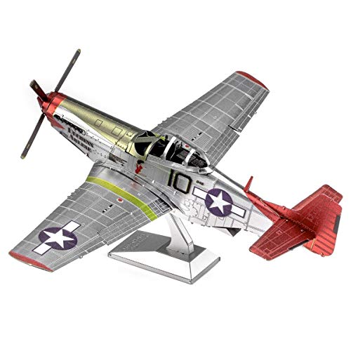 Metal Earth Premium Series Tuskegee Airmen P-51D Mustang Red Tail 3D Metal Model Kit Fascinations