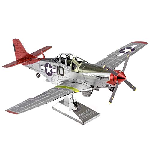 Metal Earth Premium Series Tuskegee Airmen P-51D Mustang Red Tail 3D Metal Model Kit Fascinations