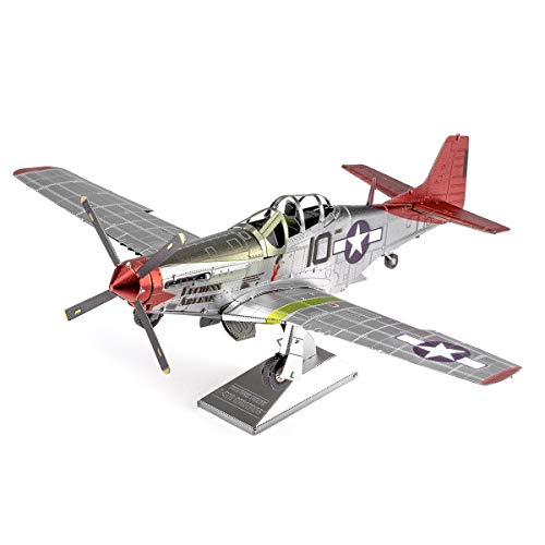 Metal Earth Premium Series Tuskegee Airmen P-51D Mustang Red Tail 3D Metal Model Kit Fascinations