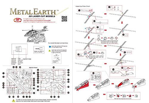 Metal Earth AH-64 Apache 3D Metal Model Kit Fascinations