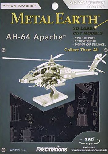 Metal Earth AH-64 Apache 3D Metal Model Kit Fascinations